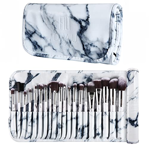 Makeup Brushes DUAIU 15PCs Pink Marble Makeup Brush Set Professional Premium Synthetic Make Up Brushes for Foundation, Powder, Blush, Contour, Co