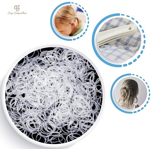 Cosy Companions™ 250x Clear Elastic Hair Bands, Elastic Hair Ties, Hair Band, Hair Elastic, Small Hair Bands, Clear Hair Bands, Rubber Bands For