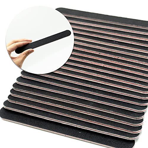 LAMXD 20 PCS Nail Files, Professional Nail Files Double Sided Emery Board, Fingernal Buffing Files Set for Home, 100/180 Grit(Black)