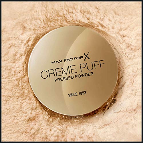 Max Factor Creme Puff Pressed Compact Powder, Glowing Formula for All Skin Types, 005 Translucent Matte, 21 g