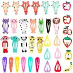 Lictin 36pcs Cartoon Clips Cute Hair Clips Girl Hair Clips Metal Snap Barrettes Multiple Style Little Hairpin Hair Accessories for Toddlers Kids