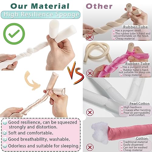 Heatless Curlers headband, High Resilience Sponge Heatless Curls DIY Long Hair Styling Tools, No Heat Silk Curling Ribbon, Heatless Curelrs Suita