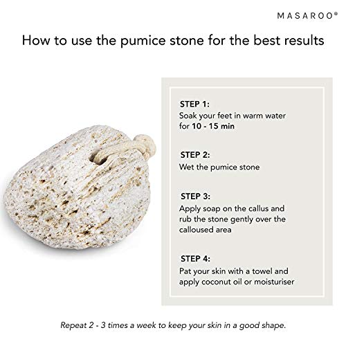 Masaroo Pumice Stone for Feet - Natural Foot Files for Hard Skin - Callus Remover for Feet - Hard Skin Remover Foot - Natural Foot Scraper