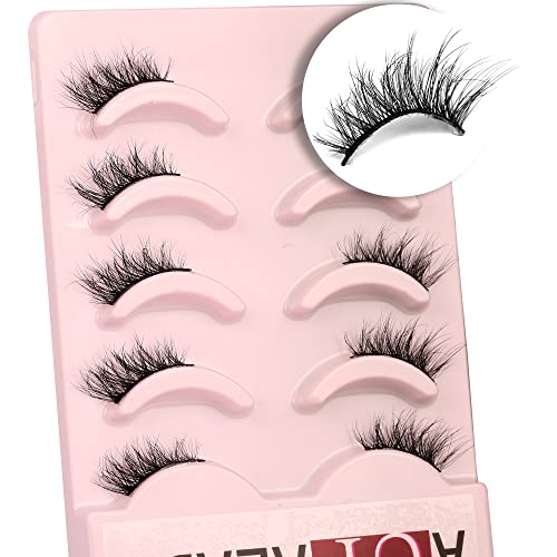 False Eyelashes Half Lashes Natural Wispy Cat Eye lashes Fluffy Volume Strip 1/2 lashes Accent Corner 3/4 Eye Lashes Cluster DIY Fake Eyelashes P