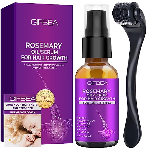 Rosemary Oil Serum for Hair Growth Diluted W/Scalp Massager Hair Growth Oil Serum with Rosemary Oil Biotin Castor Oil Argan Oil Caffeine Keratin
