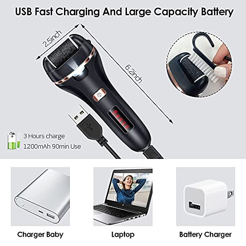 Electric Foot File Callus Remover, iToncs Professional Rechargeable Feet Callus Remover with 10 in 1 Foot Files Pedicure Kit Foot Care Tools for