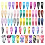 Girls Hair Clips, Funtopia 60 Pcs Snap Hair Clips for Little Girls Kids Teens Women Non Slip, 2 Inches Candy Color Metal Barrettes Hair Accessori