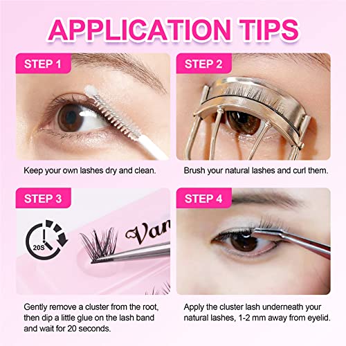 Lash Clusters DIY Eyelash Extension 110 Cluster Lashes Natural Look D Curl Individual Lashes Extension Wispy Mega Volume Eyelash Clusters Extensi