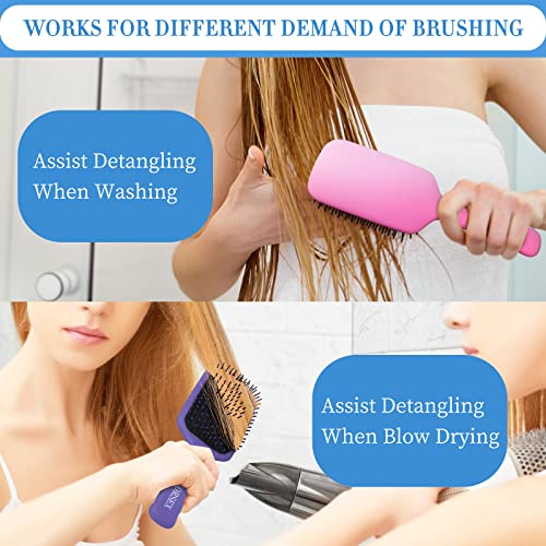 LORSEX 2 Pack Hair Brush, Large Detangling Paddle Hairbrush for Women Men and Kids, Great on Wet/Dry Hair Smoothing Massaging Detangling (Pink-Pu