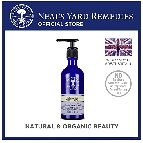 Neal's Yard Remedies | Palmarosa Facial Wash | Vegan Organic Ingredients | Deeply Cleanse Oily & Combination Skin | 100ml