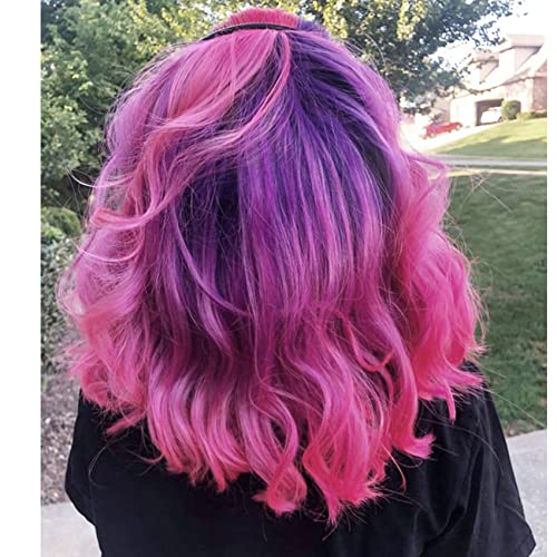 LDMY Hair for Braiding-Jumbo Braids, Long Colorful Ombre Pink Purple Jumbo Braiding Hair Extensions Kanekalon Jumbo Braid Wigs for Women Syntheti