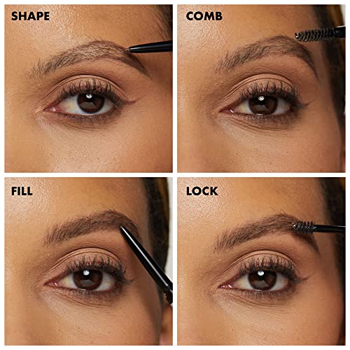 NYX Professional Makeup Micro Brow Pencil, Dual Ended with Mechanical Brow Pencil and Spoolie Brush, Vegan Formula, Shade: Ash Brown