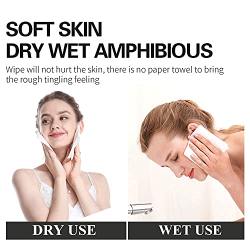 Cotton Facial Dry Wipes 100 Count, Deeply Cleansing Disposable Face Towel Cotton Tissue, Multi-Purpose for Skin Care, Make-up Wipes, Face Wipes a