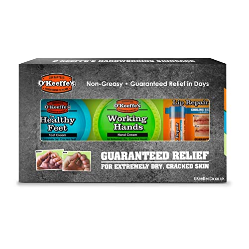 O’Keeffe’s Skincare Gift Pack - Working Hands 96g, Healthy Feet 91g and Lip Repair 4.2g