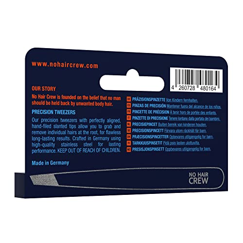 NO Hair Crew Precision Tweezers for Men - Handcrafted in Germany from Stainless Steel.