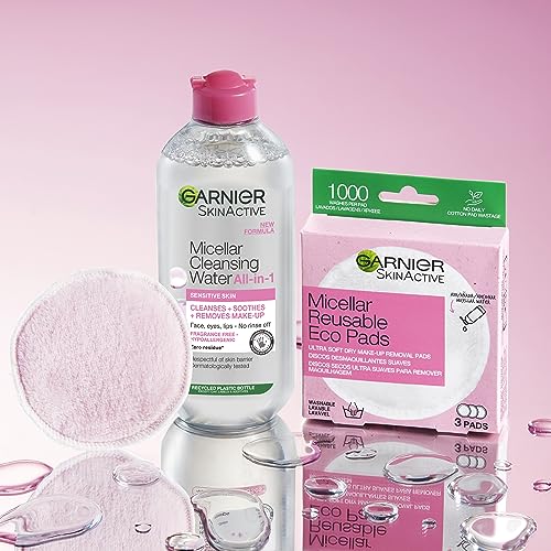 Garnier Micellar Cleansing Water For Sensitive Skin 400ml, Gentle Face Cleanser & Makeup Remover, Fragrance Free, Recognised By The British Skin