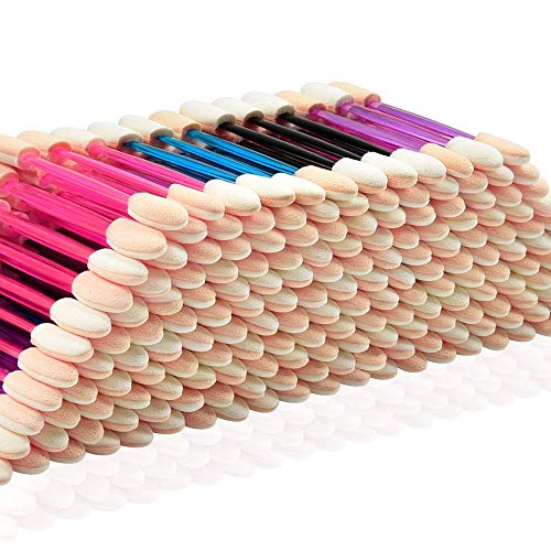 Eyeshadow Applicators,MORGLES Eyeshadow Brush Sponge Applicator 50pcs Disposable Eyeshadow Brush Eyeshadow Sponge Brush Eye Makeup Applicators(Bl