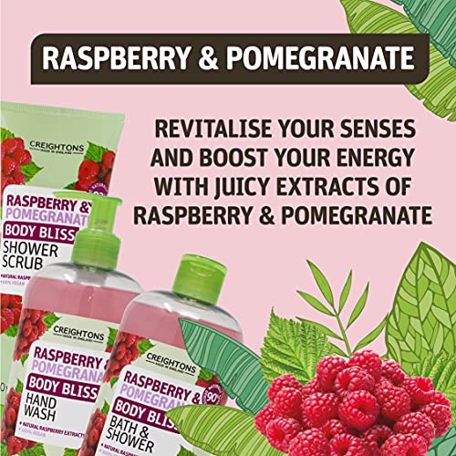 Creightons Body Bliss Raspberry and Pomegranate Shower Scrub (250 ml) - Revitalise Your Senses & Boost Your Energy with Juicy Extracts of Raspber