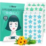 Star-Shaped Pimple Patch Hydrocolloid Acne Stickers with Tea Tree Oil + Salicylic Acid, Cover Dot for Acne Blemish, Pimples, Whiteheads, Zit, Dra