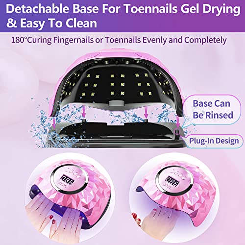 iBigLY 248W UV LED Nail Lamp, Faster Nail Dryer for Gel Nails Polish Curing Lamp with 60 Lamp Beads, 4 Timers, Auto Sensor, Home/Salon Nail Art U