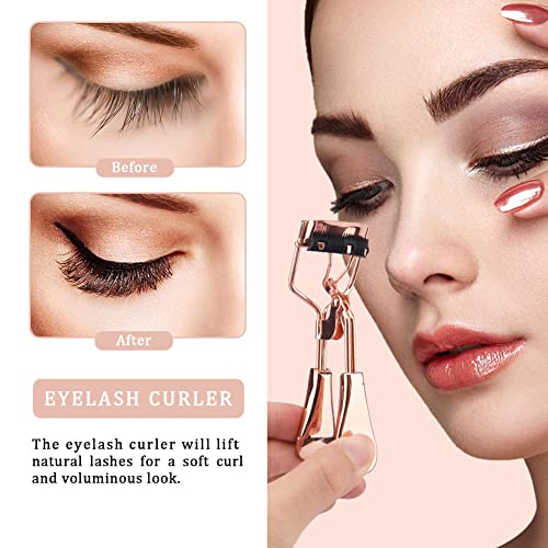 Eyelash Curlers,4 in 1 Lash Curler Kit for Women includes 2 Size of Eye Lash Curler with Comb,Eyebrow Brush,4 Refills Pads,for Natural and Curved
