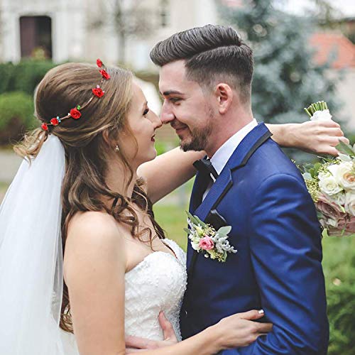 LED Flower Crown,12Pcs Light Up LED Flower Headband Luminous 10 Led Flowers Hair Bands Ladies Headdress for Holiday Christmas Halloween Glow Part