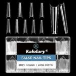 Kalolary Clear Extra Long False Nail Tips, 550PCS XXL Long Nail Tips Half Cover French False Nail Acrylic Fake Nail Tips with Box, for Nail Salon