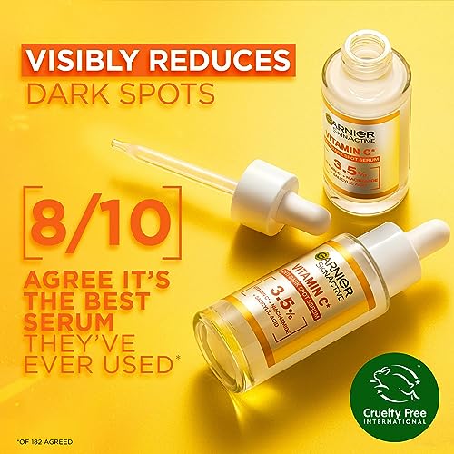 Garnier Vitamin C Serum for Face, Anti-Dark Spots & Brightening Serum, 3.5% Vitamin C, Niacinamide, Salicylic Acid & Lemon Extract, Brightening S
