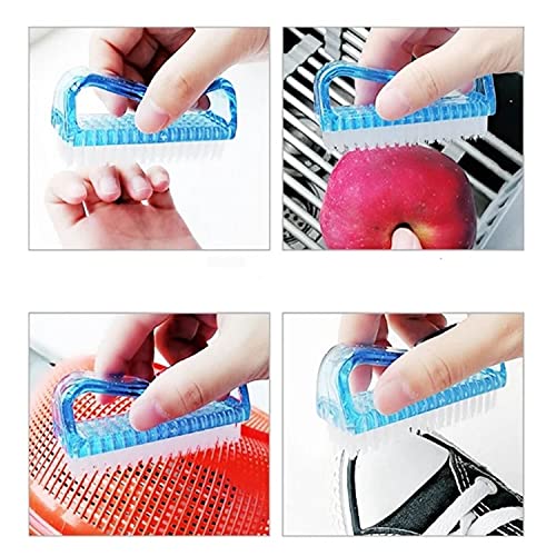 Nail Brush for Cleaning Nails Soft Nail Brushes set of 3 Plastic handle Finger Tip Scrubber, Small Hand Cleaning Brush for Hand, Feet, Nails (Mul