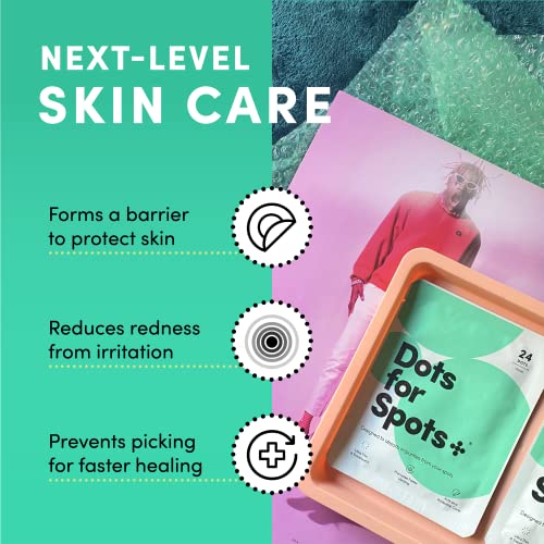 Dots for Spots Acne Patches - Pack of 60 Translucent Hydrocolloid Pimple Patch Spot Treatment Stickers for Face and Body - Fast-Acting, Vegan & C