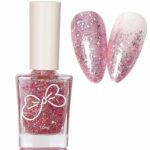 Pink Glitter Nail Polish - Sparkle Nail Varnish - Quick Dry Long Lasting Reflective Glitter Nail Polish - Sparkling Diamond Nail Polish No Odor N