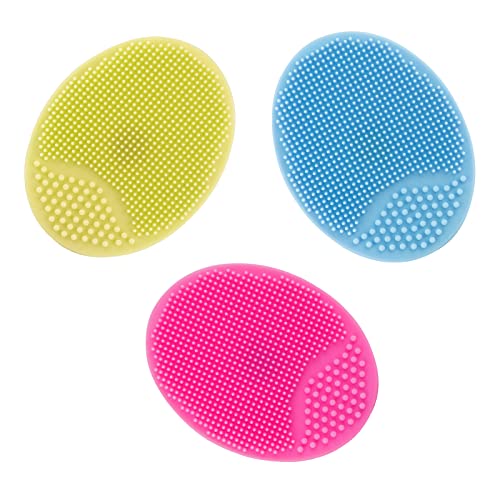 Facial Cleansing Brush 3 PCS Silicone Face Massager Brush Face Scrub Pads for Exfoliating, Anti-aging Skin Cleanser and Deep Exfoliator Makeup To