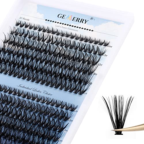 Cluster Eyelash Extensions 240pcs Cluster Lashes Individual Lashes D Curl 30D 40D 0.07mm 8-16mm Mix Ribbon Lashes Wide Stem Natural Lashes DIY La