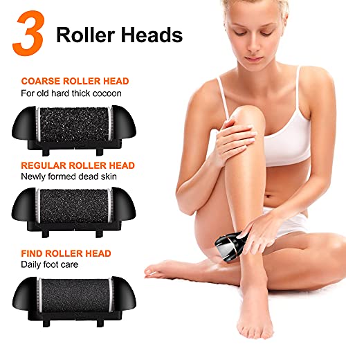 Electric Foot File, Ratukall Hard Skin Remover, Rechargeable Waterproof Callus Remover Feet Care Kit, Professional Pedicure Tools Set with Storag