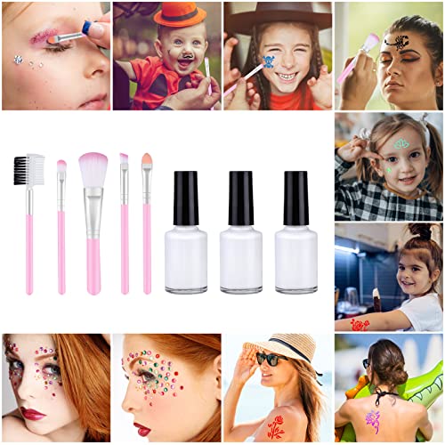 Glitter Tattoos for Kids, Girls Temporary Glitter Tattoo Kit, 41 Colours Glitter 215 Rhinestones 204 Stencils 3 Glue 5 Brushes Waterproof Tattoos