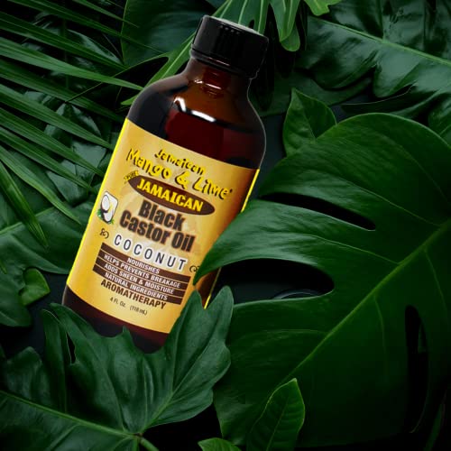 Jamaican Mango & Lime Black Castor Oil Coconut 118ml - Helps prevent breakage. Adds sheen and moisture. NATURAL INGREDIENTS. 100% Natural Oils. N