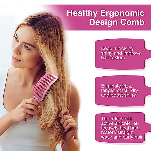 𝐒𝐈𝐃𝐒𝐓𝐘𝐋𝐄𝐒™ Detangle Hair Brush Improve Hair Growth Curved & Vented Best At Blow Drying For Wet Scalp Hairbrush for Curly Thick Hair brush Women M