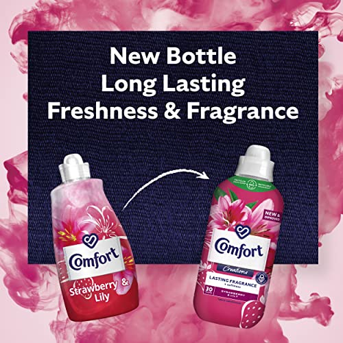 Comfort Creations Strawberry & Lily Fabric Conditioner pack of 8 (240 washes total) with Stay Fresh technology for 100 days of freshness + fragra