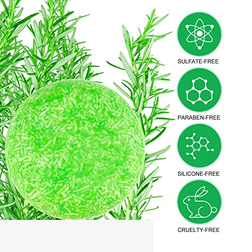 Rosemary Shampoo Bar, Solid Rosemary Shampoo for Hair Growth, Natural Shampoo Bar to Nourish Scalp and Treat Hair Loss, Eco Friendly Vegan Shampo