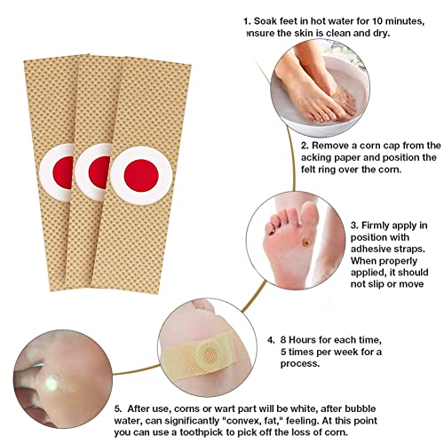 Corn Plasters, 24 Count MYMULIKE Corn Removal Pads Relief Corn Pain, Corn Cushions for Feet, Hand, Toe for Feet Care and Wart Remover Corn Pads F