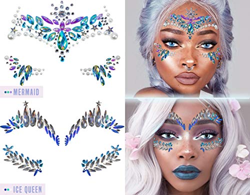 Face Gems 8 Pack (UK COMPANY) Face Stickers Festival Accessories for Kids Stick On