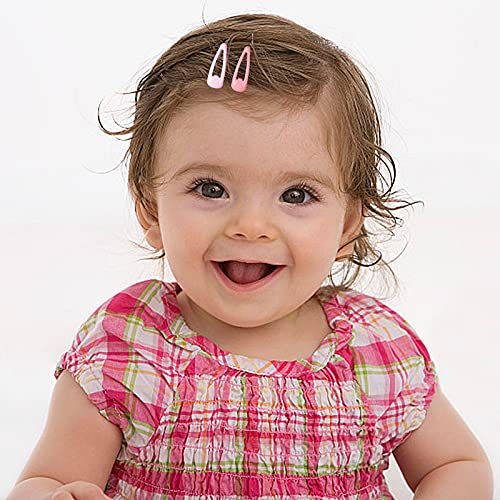 Jinlaili 30 Pcs Baby Snap Hair Clips, 3cm Metal Snap Hair Clips Kids, Mini Barrette Hair Clips, Candy Color Small Hair Clips, Baby Girl Hairpin,