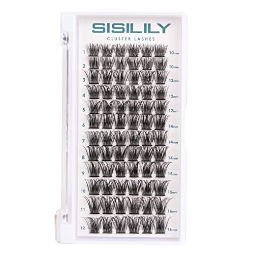 Cluster Lashes SISILILY Individual Lashes 72 Lash Clusters C D Curl Individual Cluster eyelashes DIY Lash Extensions Reusable False Eyelashes 3D