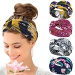 KAVYA Boho Headband Women Headband Hairband Turban Soft Flower Cotton Headbands for Women's Hair, Everyday Yoga Sport Fitness