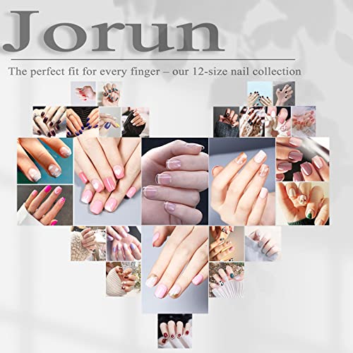 240 PCS Extra Short Square Gel False Nail Tips, Transparent Soft Gel Full Cover False Nail Tips, 12 Sizes Gel False Nail Tip Extension Kit, Suita