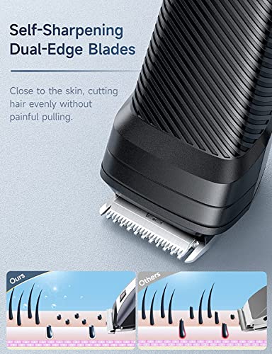 Beard Trimmer Hair Clippers Men, Nose & Ear Trimmer, 9-in-1 Body Groomer Men Kit, Cordless Rechargeable Hair Clippers with 7 Limit Combs, Stainle