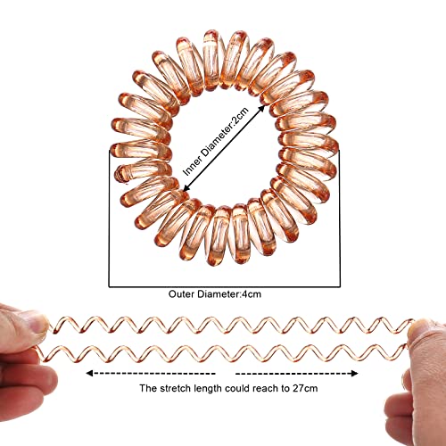 Smukdoo Spiral Hair Ties,8 PCS Plastic Hair Coil Bands Telephone Cord Bobbles Hairbands Elastic Spiral Ponytail Holder for Women Girls
