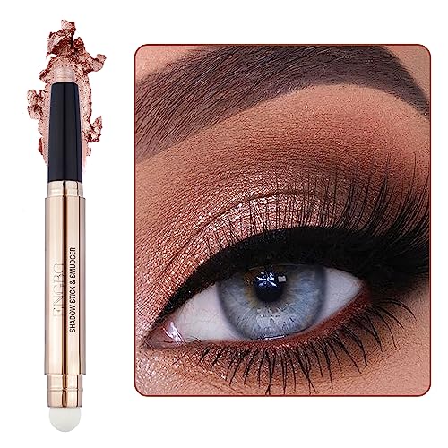 Glitter Eyeshadow Stick Pearl Shimmer Cream Dual Ended Eyeshadow Pen Crayon Smooth Long Lasting Waterproof Brightener Highlighting Stick Create G