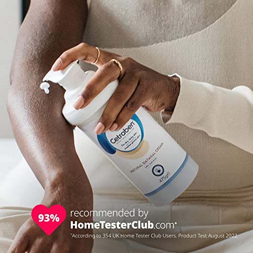 Cetraben Natural Oatmeal Cream Body Cream Dry Skin Moisturiser Suitable For Sensitive and EczemaProne Skin - 475g