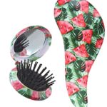 Standelli Professional Hair Care – Watermelon Hair Brush Gift Set for Women and Teenage Girls with a Detangler Hair Brush & a Mini Folding Brush